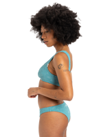 The Quiksilver Womens Collection Womens Dark Roy Cheeky Bikini Bottoms in Brittany Blue