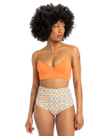 The Quiksilver Womens Collection Womens Melly Hi Waist Surf Bikini Bottoms in Brittany Blue Florever