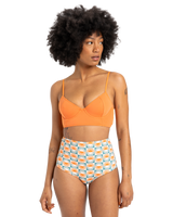 The Quiksilver Womens Collection Womens Melly Hi Waist Surf Bikini Bottoms in Brittany Blue Florever