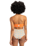 The Quiksilver Womens Collection Womens Melly Hi Waist Surf Bikini Bottoms in Brittany Blue Florever