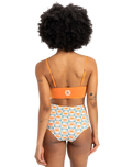 The Quiksilver Womens Collection Womens Melly Hi Waist Surf Bikini Bottoms in Brittany Blue Florever