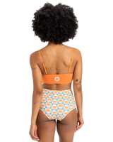 The Quiksilver Womens Collection Womens Melly Hi Waist Surf Bikini Bottoms in Brittany Blue Florever