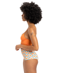 The Quiksilver Womens Collection Womens Melly Hi Waist Surf Bikini Bottoms in Brittany Blue Florever