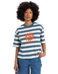 The Quiksilver Womens Collection Womens Boyfriend Crop T-Shirt in Real Teal