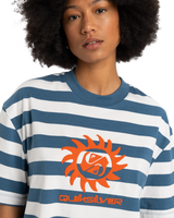 The Quiksilver Womens Collection Womens Boyfriend Crop T-Shirt in Real Teal