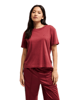 The Quiksilver Womens Essential T-Shirt in Oxblood Red