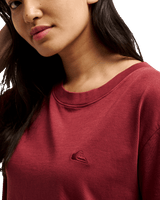 The Quiksilver Womens Essential T-Shirt in Oxblood Red