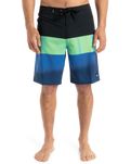 The Quiksilver Mens Surfsilk Straight Leg Boardshorts in Nebulas Blue Bloomfade