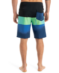 The Quiksilver Mens Surfsilk Straight Leg Boardshorts in Nebulas Blue Bloomfade