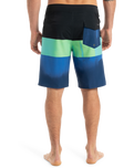 The Quiksilver Mens Surfsilk Straight Leg Boardshorts in Nebulas Blue Bloomfade
