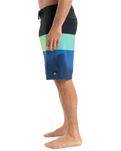 The Quiksilver Mens Surfsilk Straight Leg Boardshorts in Nebulas Blue Bloomfade