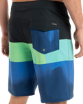 The Quiksilver Mens Surfsilk Straight Leg Boardshorts in Nebulas Blue Bloomfade