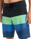 The Quiksilver Mens Surfsilk Straight Leg Boardshorts in Nebulas Blue Bloomfade