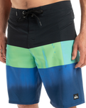 The Quiksilver Mens Surfsilk Straight Leg Boardshorts in Nebulas Blue Bloomfade
