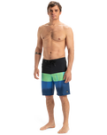 The Quiksilver Mens Surfsilk Straight Leg Boardshorts in Nebulas Blue Bloomfade