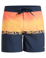 The Quiksilver Mens Everyday Half Jam Boardshorts in Fiery Coral Wordblock