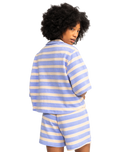 Uni Towel Shorts in Hydrangea Stripe
