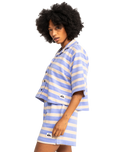 Uni Towel Shorts in Hydrangea Stripe