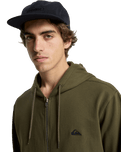 The Quiksilver Mens Basic Zip Hoodie in Grape Leaf