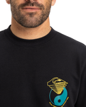 The Quiksilver Mens Graphic Mix Sweatshirt in Black