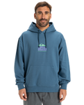 The Quiksilver Mens APOG Heritage Hoodie in Real Teal