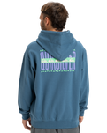 The Quiksilver Mens APOG Heritage Hoodie in Real Teal