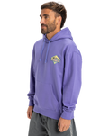 The Quiksilver Mens Apog Heritage Hoodie in Dusted Peri
