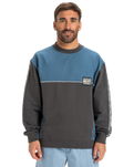 The Quiksilver Mens Global Heat Crew Sweatshirt in Dark Shadow