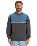 The Quiksilver Mens Global Heat Crew Sweatshirt in Dark Shadow