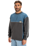 The Quiksilver Mens Global Heat Crew Sweatshirt in Dark Shadow