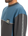 The Quiksilver Mens Global Heat Crew Sweatshirt in Dark Shadow