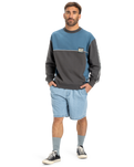 The Quiksilver Mens Global Heat Crew Sweatshirt in Dark Shadow