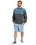 The Quiksilver Mens Global Heat Crew Sweatshirt in Dark Shadow