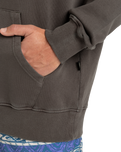 The Quiksilver Mens Global Heat Hoodie in Dark Shadow