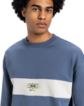 The Quiksilver Mens Mercury Devil Crew Sweatshirt in Vintage Indigo