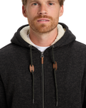 The Quiksilver Mens Keller Sherpa Zip Hoodie in Black Heather