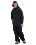 The Quiksilver Mens Salt Water Graphic Hoodie in Black