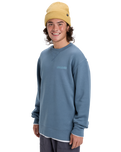 The Quiksilver Mens Salt Water Graphic Sweatshirt in China Blue