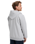The Quiksilver Mens Chest Logo Zip Hoodie in Light Grey Heather