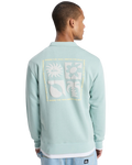 The Quiksilver Mens Salt Water Graphic Sweatshirt in Blue Haze