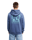 The Quiksilver Mens Salt Water Palm Rise Hoodie in Vintage Indigo