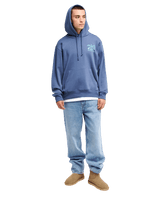 The Quiksilver Mens Salt Water Palm Rise Hoodie in Vintage Indigo