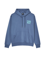 The Quiksilver Mens Salt Water Palm Rise Hoodie in Vintage Indigo