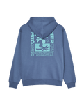 The Quiksilver Mens Salt Water Palm Rise Hoodie in Vintage Indigo