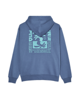 The Quiksilver Mens Salt Water Palm Rise Hoodie in Vintage Indigo