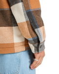 The Quiksilver Mens DNA Sherpa Harrington Jacket in Almond Sherpa Harrington