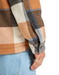 The Quiksilver Mens DNA Sherpa Harrington Jacket in Almond Sherpa Harrington