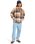 The Quiksilver Mens DNA Sherpa Harrington Jacket in Almond Sherpa Harrington