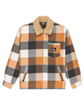 The Quiksilver Mens DNA Sherpa Harrington Jacket in Almond Sherpa Harrington