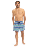 The Quiksilver Mens Surfsilk Straight Volley Shorts in Global Heat Dusted Peri